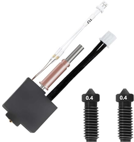 IdeaFormer Kobra 3 Hotend Kit mit 2Pcs Hardened Steel Nozzles 0,4 mm, Heizblock Thermistor Gehärtetem Stahl Düse Extruder Hotend-Kit für Anycubic Kobra 3/Kobra 3 Combo/Kobra 3 V2