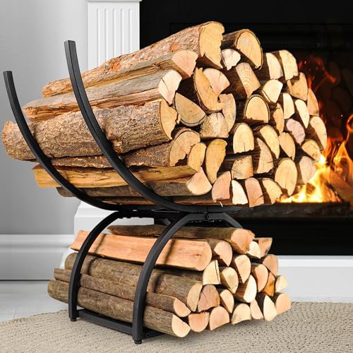 AJART Patio Heavy Duty Kaminholz: Holzregal Outdoor für Brennholz - 71,1 cm Feuerholz Lagerregale für Hof, Terrasse, Garten - Metall Kaminzubehör für Innen
