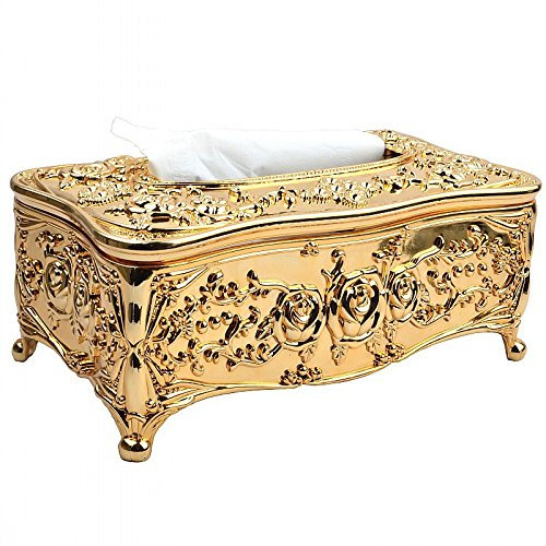 LIUBOOZ Exquisite goldene Taschentuchbox aus Acryl – Premium-Serviettenhalter für Hotels, Restaurants und Haushalte,Gold