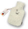 kontor28 - kuschelige Alpaka TEDDY Wärmflasche mit Bezug aus weicher 100% Bio-Baumwolle, handgefertigt Made in Germany, auslaufsicher, geruchlos und schmerzlindernd für Kinder/Erwachsene - 0,8 Liter