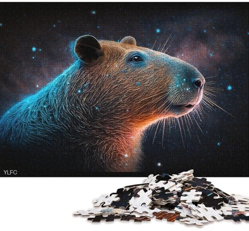 Puzzle mit 1000 Teilen, Galaxie-Kapybara-Puzzle für Kinder, Holzpuzzle, Heimkunstdekor (Größe 75 * 50 cm)