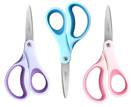 LIVINGO 6 Kids Safety Scissors 3Pk, Blunt Tip Paper-Craft for School | Safe Blunt-Tip Kids Scissors – Stainless Steel Blades Cut Paper Smoothly, Small Hands, Lightweight 6 Size for Easy control