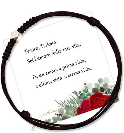 QianSiLi Regali di Coppia,Bracciale Coppia Lui e Lei,Regalo Fidanzato,Regali Fidanzata,Regali Natale 2024 Offerte,Bracciale Uomo Personalizzato,Regalo Anniversario per Lui e Lei (Nero)