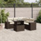 Wenjingqi-3269163 Gartenmöbel-Set, 6-teilig und Kissen, Polyrattan, Braun