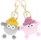 2 Stück Bag Charm Plüschanhänger Schlüsselanhänger plüsch Auto Schlüsselanhänger pompom Glücksbringer Frauen,Pocket Hug Taschenanhänger Damen,Mini Plüsch Figuren Schlüsselanhänger für Frauen Mädchen