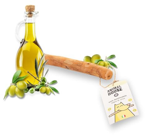 Animal House Legno d'Ulivo per Cani, Masticativo Naturale Imbevuto in Olio d'Oliva, Antistress, Resistente e Duraturo, Rafforza l'Igiene Orale, Alta Qualità (S)
