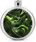 Flasque en acier inoxydable avec motif serpent vert abstrait - Bouteille à vin circulaire portable pour camping, pêche, fête de mariage - 140 ml