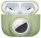 kwmobile Carcasa Compatible con Apple Airpods Pro (1.Gen) y Airtag - Funda de Silicona Antipérdida y Antigolpes con Mosquetón - Verde