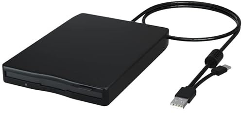 HBFQMDJLX External Floppy Disk Drive USB 2.0/USB-C 2-in-1, Portable 3.5 inch Floppy Drive for PC Laptop Desktop, Plug and Play No Driver for Windows 11/10/8/7 - Read/Write 1.44 MB FDD