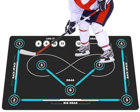 Hockey Trainingsmatte, Feldhockey Kontrollmatte, Leises Rutschfestes Trainingsgeräte Fußschritt Trainingsmatte Tragbares Dribbelbrett Für Alle Altersgruppen Fußballliebhaber Erwachsene Anfänger