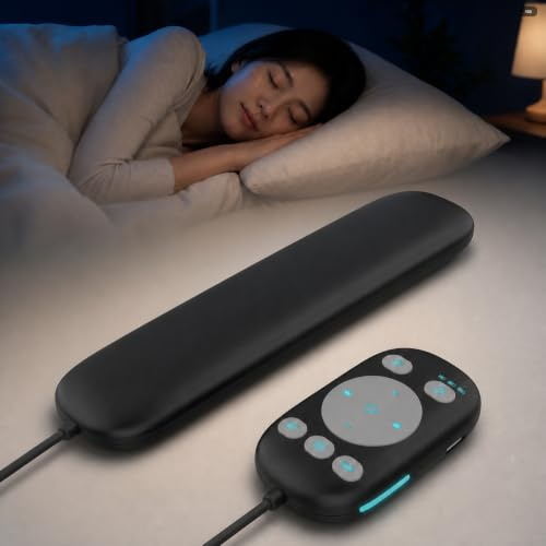 Kissen Lautsprecher Bluetooth kopfkissen, Weißes Rauschen & 3 Timer-Stufen | Flacher Lautsprecher unter dem Kissen mit Bluetooth, 3 Audiomodi, kabelgebundenem Bedienteil und 30/60/90-Minuten-Timer