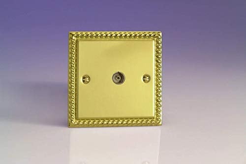 VARILIGHT Georgian Brass Classic 1-Gang TV Socket/Co-Axial XG8