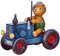 Christbaumschmuck Traktor mit Teddy - 5 cm