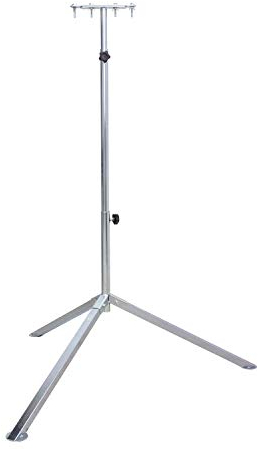 as - Schwabe Tripod pour Spot LED, projecteur halogène - Trépied universel pour le montage de projecteurs de construction et de luminaires I Hauteur réglable jusqu'à 2,60 m - Galvanisé I 46750