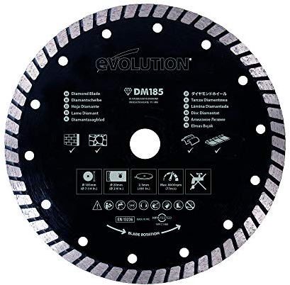 Evolution Power Tools Disco diamantato, 185 mm, nero