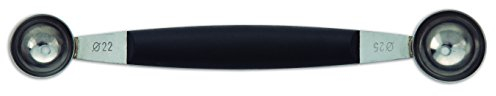 Arcos Professional Gadgets - Doble Melon Baller - Acero Inoxidable 1 - Mango Polipropileno Negro Melones y Más -Erie 7'' ¡Tu compañero Cocina definitivo!