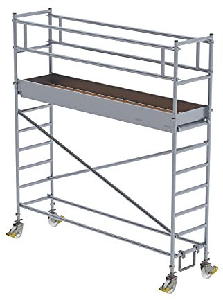 Leichtmetall-Rollgerüst mit Fahrbalken Arbeitshöhe bis ca. 4,50 m, Gerüstgröße 0,75 m x 3,00 m
