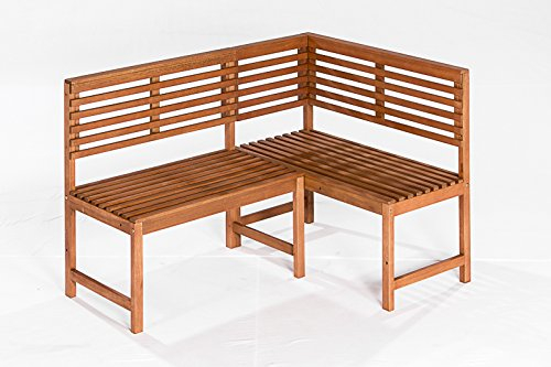 gartenmoebel-einkauf Eckbank LINZ 142x100cm, Eukalyptus geölt, FSC®-Zertifiziert