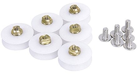 winomo Replacement Bathroom Shower Door Rollers Runner Wheels 22.5 mm Wheel Diameter 6Pcs (White)
