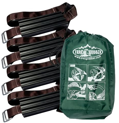 trac-grabber – Die Get lösen Traction Lösung für LKW/SUV 's XL – Kette oder Schnee Reifen Alternative (Set von 4 Blöcke & Straps)