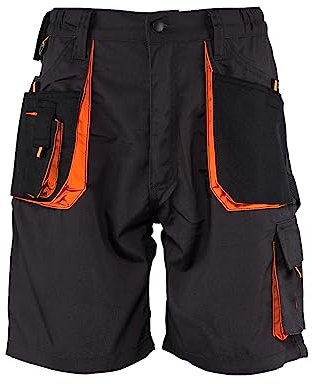 Stenso Kastor Kurze Arbeitshose Herren - Bequeme Arbeitsshorts Mit Hoher Strapazierfähigkeit, Elastischem Bund Und 600D Oxford Verstärkung - Arbeitshosen Männer Kurz Dunkelgrau EU48