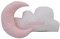 Conjunto Cojines Decorativos para bebé Bordados con el Nombre - Cojines Decorativos Cuna Grabados con Nombre - Cojines Infantiles Personalizados con Forma de Luna y Nube - Estrellas - Rosa - Nenel