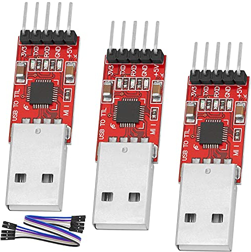 AZDelivery 3 x CP2102 USB zu TTL Konverter HW-598 für 3,3V und 5V mit Jumper Kabel kompatibel mit Arduino inklusive E-Book!