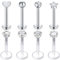 MODRSA 16G Tragus Piercing Chirurgenstahl & Acryl Lippenpiercing Bioflex Durchisichtig Retainer Labret Helix Cartilage Ohr Piercing CZ Inlaid 8 Stück - Silber