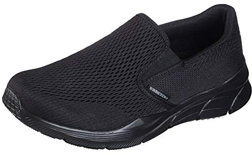 Skechers EQUALIZER 4.0 TRIPLE-PLAY, Zapatillas sin cordones para Hombre, Black Engineered Mesh/Black Trim, 45.5 EU