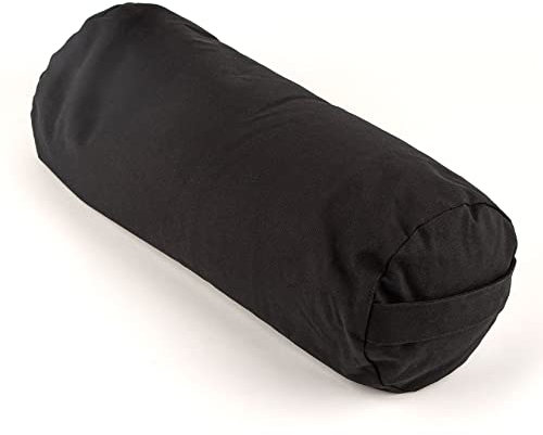 Myga RY1290 Buchweizen-Stützkissenstütze für erholsames Yoga - Weiches stabiles Stützkissen für Schwangerschafts-Yoga - 63 x 25 cm, Schwarz