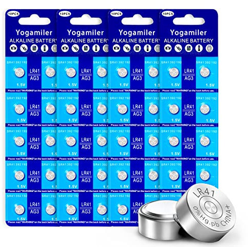 Yogamiler Pack of 40 LR41 AG3 392 192 SR41 384 736 L736F 1.5V Batteries