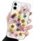 Tybiky iPhone 11 Case for iPhone 11 Transparent Rubber Case Colorful Dried Flowers Handmade Protective Cover for Apple iPhone 11 Flower Pink Yellow Purple