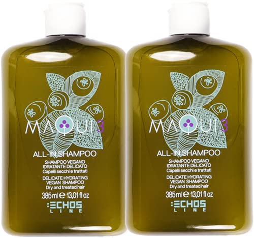 ECHOSLINE MAQUI Feuchtigkeitsspendendes Shampoo mit natürlichen Inhaltsstoffen - Shampoo für trockenes oder veganes Haar mit ecocert Zertifizierung (DUE)