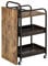 HOMCOM Carro de Cocina con Ruedas Carrito Auxiliar con Estantes de 3 Niveles Hoja Abatible y 2 Portavasos Multiusos para Comedor 118x36,5x82 cm Marrón Rústico