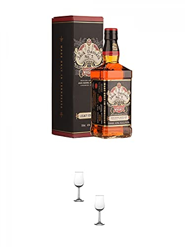 Jack Daniels LEGACY Edition No. 2 (schwarze GP) 0,7 Liter + Nosing Gläser Kelchglas Bugatti mit Eichstrich 2cl und 4cl - 2 Stück