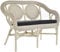 Krines Home Zweisitzer Rattanbank Medaillon Wintergarten 2er Küchenbank Natur Rattan Bank Küchenbank (Creme)