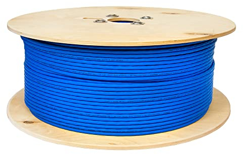 Premium X 250m CAT 8 Netzwerkkabel LAN Kabel Verlegekabel Ethernet Cat8 Installationskabel 40 Gbit/s AWG 23 reines Kupfer S/FTP PiMF PoE Eca Klasse Datenkabel Duplex - Blau