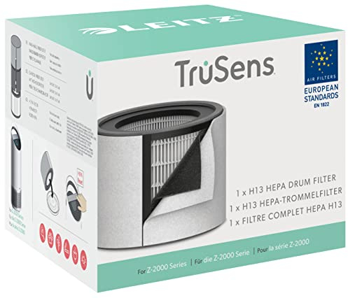 Leitz TruSens Ersatz-3-In-1 H13 HEPA-Filter für den Leitz TruSens Z-2000 Luftreiniger, Entfernt Viren, Allergene, Tierhaare, Staub, Bakterien, Gerüche und Rauch, H13-HEPA-Filter gemäß EN 1822, 2415142
