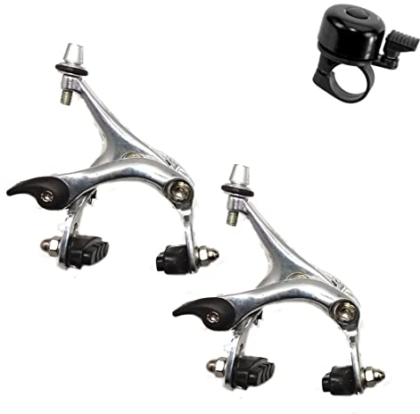 Fahrrad Rennrad Bremse Renn-Bremskörper Felgenbremse im Set in Silber inkl. 1 x Fahrradklingel