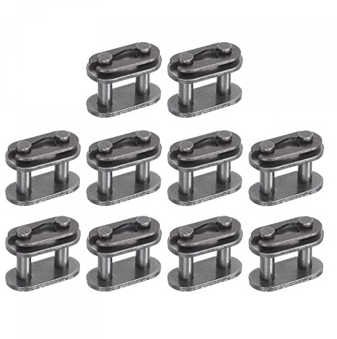 sourcing map 10Pcs Chain Master Connector Link Roller, 3/8 Pitch Carbon Steel, Standard Connecting Split Links for 06B Chain
