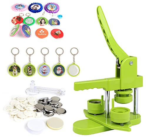 buttonmaschine (4rd Gen) Installationsfrei 37 mm 1,5 Zoll Upgrade badge press machine Badge Maker Pin Maker Pressmaschine mit hochwertigen 105 Stück kostenlosen Knopfteilen, Kreisschneider