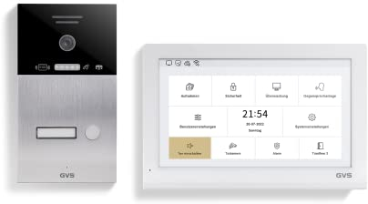 GVS - IP Video Türsprechanlage mit Türöffner, RFID Zugang, HD Kamera, 1x 10 Zoll Monitor & App - Smarte Video Türklingel mit Kamera & Gegensprechanlage für 1 Familienhaus (AVS5419U)
