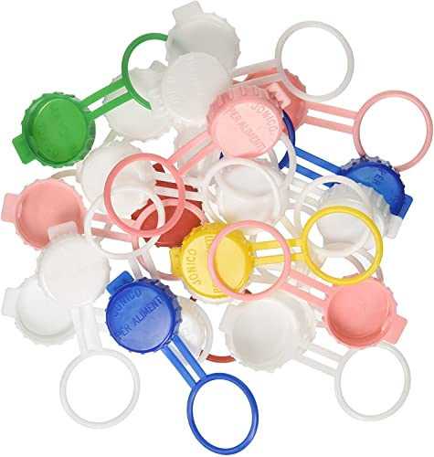 La zappa Tappi in plastica con Anello per Bottiglie di Vetro Jonico Ø 2,5 cm (Confezione da 50 Pezzi)