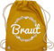 Turnbeutel Rucksack - JGA Junggesellenabschied Frauen - Braut Blumenkranz - Unisize - Senfgelb - brautgeschenk brauttaschen team bride bripe beutel brauttasche junggesellinnenabschied outfit