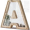 DBPBToU Tirelire en Bois en Forme de Lettre, Tirelire Cochon Personnalisée pour Enfants, Tirelire Billet Transparente Créative pour Cadeaux de Festivals/Décoration Intérieure/Souvenir (A)
