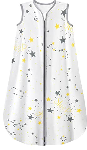 Looxii Baby Sommerschlafsack 100% Baumwolle Schlafsack Sommer 0.5 TOG Schlafsäcke Babyschlafsack 78 cm für Jungen Mädchen Neugeborene Stern 6-12 Monate