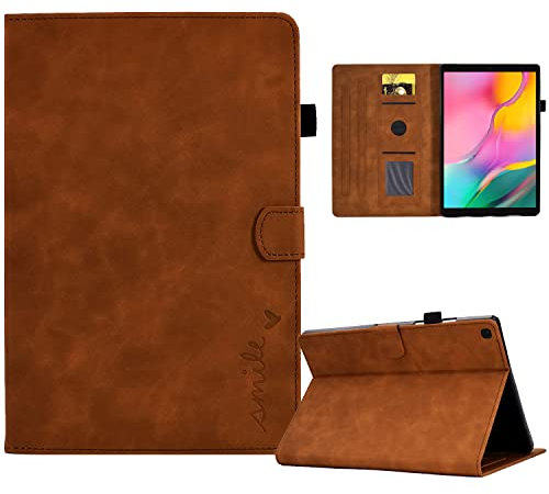 Aswant Hülle Kompatibel mit Samsung Galaxy Tab A 10.1 Zoll 2019 SM-T510 / SM-T515, PU Leder Samsung Galaxy Tab A SM-T510 Hülle, Case Per Samsung Galaxy Tab A 10.1 Zoll Tablet (Braun)