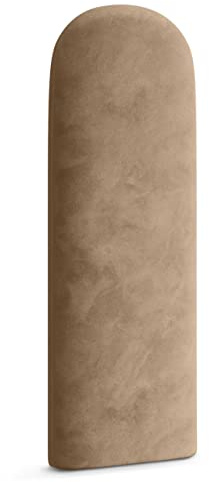 Muralo Wandkissen Gepolstert, Oval, Wandpolster, Velours - 30x60 cm, Beige | Wandpaneel, ideal als Bettkopfteil oder Lendenkissen - für Schlafzimmer und Wohnzimmer, einfache Anbringung mit Montagekleber