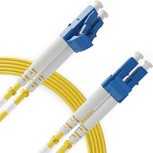BEYONDTECH Cavo Fibra Ottica LC a LC OS1 Monomodale Duplex (150 Metri) - Cavo di Fibre Ottiche UPC/UPC - 9/125 (LSZH)