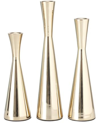 BOLTZE Cone Kerzenleuchter Gold 3tlg